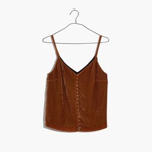 Madewell Velvet Button Up Tank Top